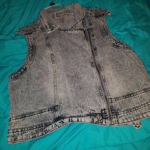 Highway Jeans gray acid wash vest